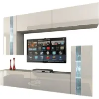 Meublorama FH-C30-30-HG-W-2-1A+4-KLIPEX-RGB*7C/90KG, 4 Regale, 6 Tür(en), Weiß, Mitteldichte Faserplatte (MDF), 350 mm, 2030 mm