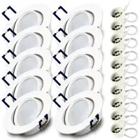 RADAM 10x Einbauspot SET RIK.12 schwenkbar weiss rund GU10 7W warmweiss