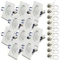 RADAM 10x Einbauspot SET RIK.13 schwenkbar weiss eckig GU10 7W neutralweiss