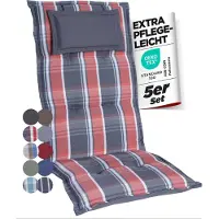 GARDISUN Hochlehner Auflagenkissen Polyester 6,5cm mit Kopfteil - Gartenstuhlauflage - Polsterkissen - EU