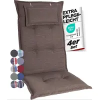 GARDISUN Hochlehner Auflagenkissen Polyester 6,5cm mit Kopfteil - Gartenstuhlauflage - Polsterkissen - EU