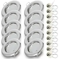 RADAM 10x Einbauspot SET RIK.15 chrom GU10 7W warmweiss
