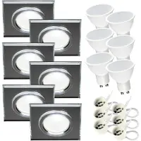 RADAM 6x Einbauspot SET LED 230V IP44 RIK.9 klar Spiegel GU10 7W neutralweiss