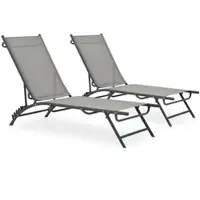 Furnicato Sonnenliegen 2 Stk Textilene Und Stahl