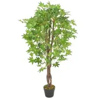 Furnicato Künstliche Pflanze Ahornbaum mit Topf Grün 120 cm