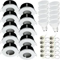 RADAM 10x Einbauspot SET LED 230V IP44 RIK.5 chrom GU10 7W warmweiss