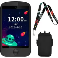 Ele eleoption （Schwarz）Kinder Smartwatch mit 19 Lernspielen, 2,8-Zoll-Touchscreen-Smartphone mit Anruffunktion, SOS-MP3-Kamera-Rechner, Schrittzähler, Kindertelefon für Jungen und Mädchen
