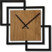 FLEXISTYLE Product image Wanduhr ohne tickgeräusche modern Design Holz schwarz wanduhren Wohnzimmer jugendzimmer quadratisch Junge Squares
