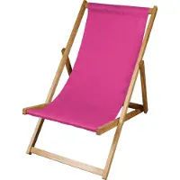 Meblośtyl Liegestuhl Strandliege Sonnenliege Gartenliege Holz Geölter Liege Holzstrandliege 120kg Rosa