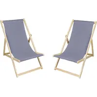 Meblośtyl Set mit 2 Strandstuhl Strandliege Holz Liegestuhl Gartenliege Balkonliege Campingliege Sonnenliege Faltliege Freizeitliege Terassenliege