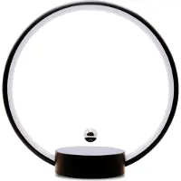 Ele eleoption SchwarzTischlampe Magnetschwebetechnik Ringlicht Nachttischlampe LED Atmosphäre Nachtlicht Dimmbar mit Touch Control für Schlafzimmer Studie dekorative Ornamente Geschenke