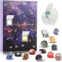 Ele eleoption （Lila）Edelstein-Adventskalender – Adventskalender für Kinder mit 24 Edelsteinen zum täglichen Öffnen, ein kompletter Weihnachts-Countdown-Kalender der Rock-Kollektion