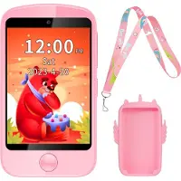 Ele eleoption RosaKinder Smartwatch mit 19 Lernspielen, 2,8-Zoll-Touchscreen-Smartphone mit Anruffunktion, SOS-MP3-Kamera-Rechner, Schrittzähler, Kindertelefon für Jungen und Mädchen