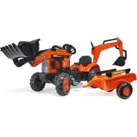 Falk - Kubota Trettraktor mit Lader, Bagger und Abstellgleis