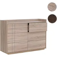 Mendler Kommode HWC-P44, Sideboard Schrank Anrichte, 6 Schubladen Push-to-open, MDF 83x120x40cm Sonoma-Eiche-Optik