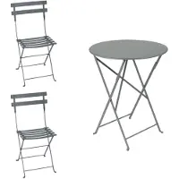 Fermob Bistro Balkonmöbel-Set 3tlg. Stahl/Klappbar Tisch 60cm Rund