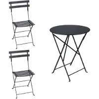 Fermob Bistro Balkonmöbel-Set 3tlg. Stahl/Klappbar Tisch 60cm Rund