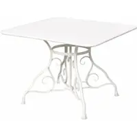Casa Padrino Jugendstil Gartentisch Weiß 100 x H. 70 cm - Nostalgische Garten Möbel