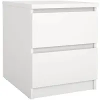 Wellhome - Nachttisch mit 2 Schubladen in der Farbe Weiß 41 x 50 x 50 cm - Sil White