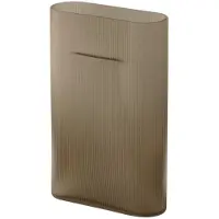 Muuto Vase Ridge Dark Taupe Frosted Glass 35 cm