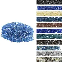 Vevor Feuerglas, 4,5 kg hochtemperaturbeständige Glassteine, 6,35 mm reflektierende Feuerstellen-Glasperlen, Feuerstelle Glasfelsen, Kaminglas, Feuerkristall, Feuerperlen, für Kamin Kobaltblau