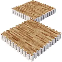 Gorilla Sports Schutzmatten Set - 16 Matten, 60x60x1,2 cm, rutschfeste, EVA Schaumstoff, 5,76 m², Holzoptik - Bodenschutzmatten Fitness, Bodenmatte, Puzzlematten, Unterlegmatte, Trainingsmatten