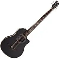 Gear4Music Roundback Elektroakustische 5-saitige Bassgitarre von schwarz