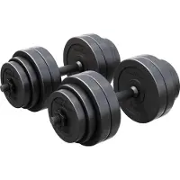 Gyronetics Kurzhantelset 30kg - 2er Set, Gewichte 8x2,5kg / 4x1,25kg / 4x0,75kg, mit 4 Sternverschlüssen, 25mm, Griff gerändelt, Rutschfest, Kunststoff - Kurzhanteln, Hantelset, Kurzhantel Set