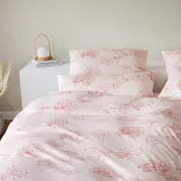 Elegante Interlock Jersey Bettwäsche Meadow 155x200 cm + 80x80 cm koralle