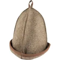 INF Dunkelbrauner Saunahut aus weichem Filzmaterial, 25 x 72 cm, für optimalen Hitzeschutz