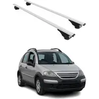 Omtec Dachträger Gepäckträger für Citroen C3 X-TR 2002-2009 Grundträger Metall Grau 2x