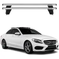 Menabo Dachträger für Mercedes C Klasse W205 Limo 2014-2021 75kg Alu Silber 2x