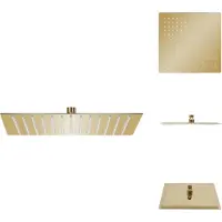 vidaXL Regenbrause Edelstahl 30x30 cm Quadrat Golden - Duschköpfe
