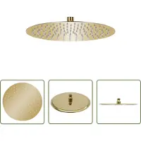 The Living Store Regenbrause Edelstahl 30 cm Rund Golden