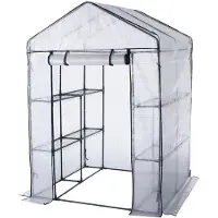 Huismerk Gewächshaus mit 8 Ablagen 140x140x200 cm Transparent