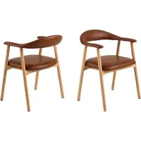 Ebuy24 Addi Esszimmerstuhl mit Armlehne PolyurethanKunstleder braun.