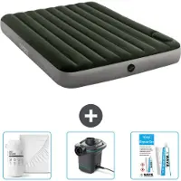 Intex Luftbett - 2 Personen - 152 x 203 x 25 cm - Grün - Spannbettuch - Pumpe en Reperaturset