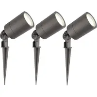 LEDVION 3er Set Gartenstrahler mit Erdspieß IP65 3W 4000K GU10 dimmbar