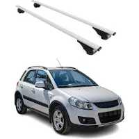 Omtec Dachträger Gepäckträger für Suzuki SX4 2006-2013 Grundträger Metall Silber 2tlg