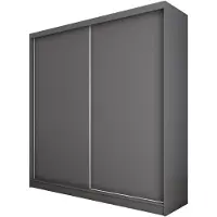 Beautysofa | Kleiderschrank MARIO II 200 cm Graphite – Moderner Schrank ohne Spiegel, mit Schiebetüren und Schubladen, Minimalistisches Design