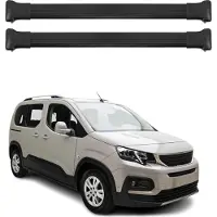 Omac Dachträger Grundtäger für Peugeot Rifter 2018-2025 75kg Aluminium Schwarz 2 tlg