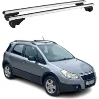 Omtec Dachträger Grundtäger für Fiat Sedici 2005-2014 75kg Aluminium Silber 2 tlg