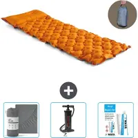 Intex Campingmatte – 1 Person – 71 x 191 x 11 cm – Orange – im Lieferumfang enthalten Spannbettuch - Pumpe en Reperaturset