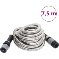 Syfax Gartenschlauch mit Sprühdüse Silbern 0,6" 7,5 m Edelstahl