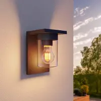 LEDVION Wandleuchte mit LED, inklusive Sensor, anthrazitfarben, E27-Fassung, Schutzart IP44, schwarz