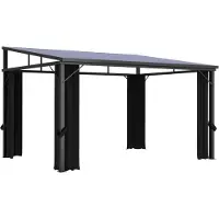 Syfax Pavillon mit Vorhängen 405x294x244 cm Anthrazit