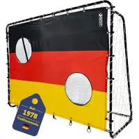 Best Sporting Fußballtor-Set 213 x 152 x 76 cm in Schwarz mit Torwand "Deutschland"
