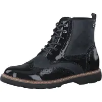 s.Oliver Damen Stiefelette Schnürboot Reißverschluss Lyralochung 5-25465-39, Größe:37 EU, Farbe:Blau