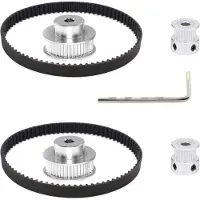 MMOBIEL 2x 2GT Synchronzahnriemen 200 x 6mm / 7,8 x 0,23 Zoll und Riemenscheibe 20
