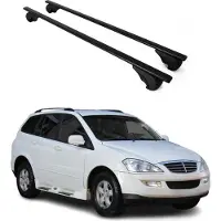 Omtec Dachträger Grundtäger für Ssangyong Kyron 2005-2014 5 tür 75kg Metall Schwarz 2x